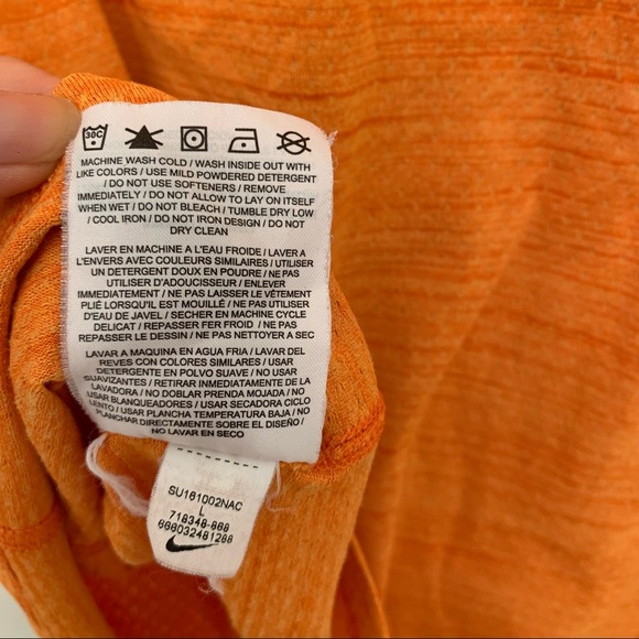 Nike running heathered bright orange dri fit short sleeve top large. - Picture 8 of 9